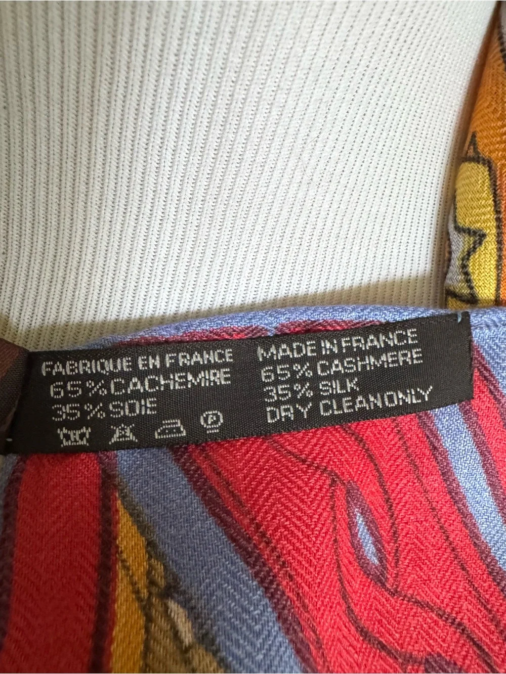 HERMES Yellow/Multicolor Cashmere/Silk Wrap Scarf 140